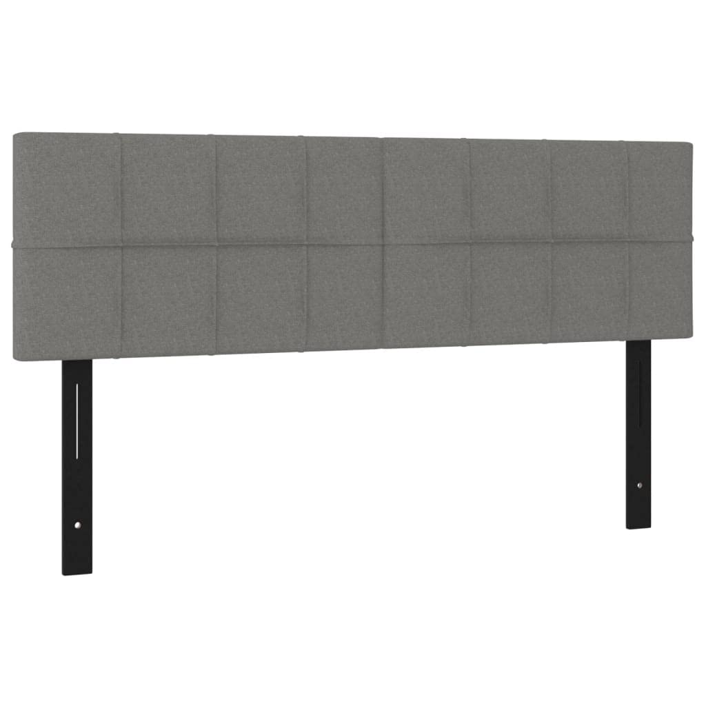 Vidaxl Adjustable Headboards, Dark Gray Fabric Cover, Wooden Legs, Back Support, Two-Piece Set For Bed Frame, Easy Assembly