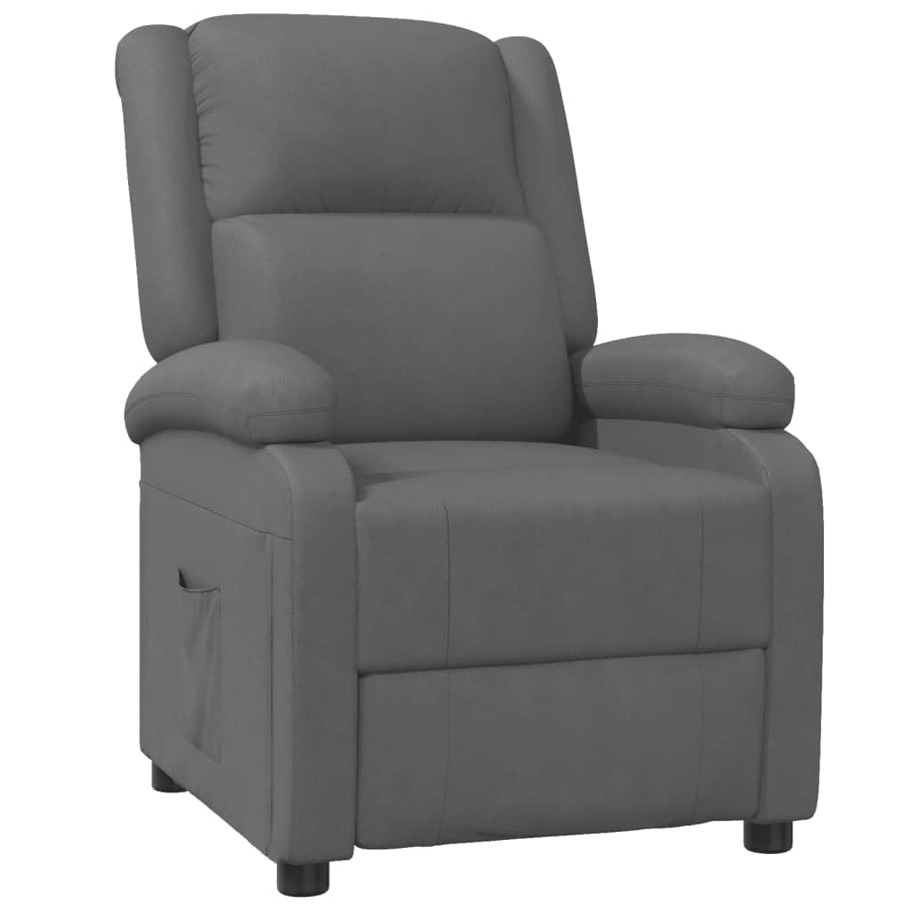 vidaXL Stylish Modern Recliner Chair - Anthracite Faux Leather - Foam Filled for High Comfort - Robust Metal & Polyurethane Blend - Perfect Relaxation Furniture
