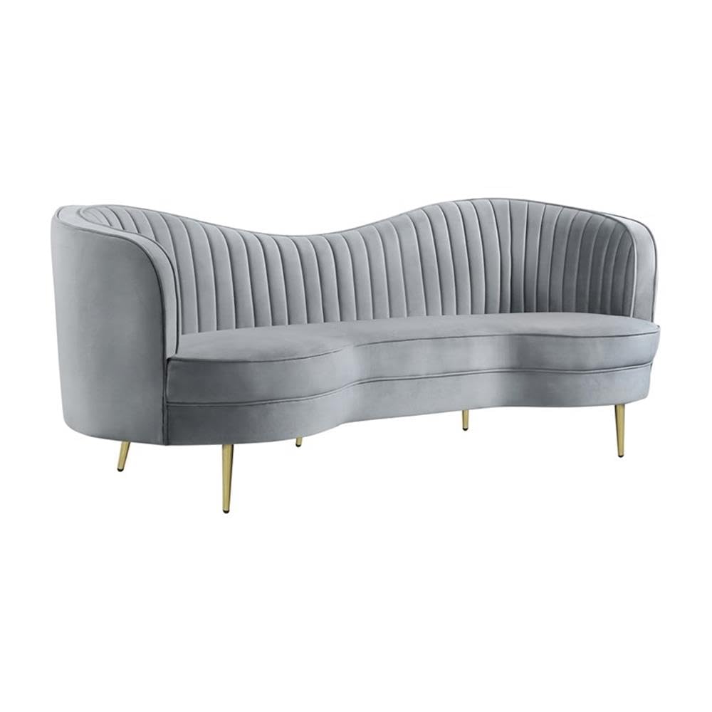Coaster Home Furnishings Sophia 3-Piece Upholstered Living Room Set with Camel Back Grey and Gold