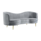 Coaster Home Furnishings Sophia 3-Piece Upholstered Living Room Set with Camel Back Grey and Gold