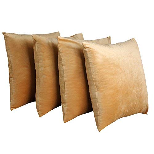 Home Soft Things Supersoft Decorative Solid Color Throw Pillow Covers Set Of 4, 20X20 Inch, Amphora, Plush Modern Square Couch B