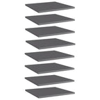 vidaXL High Gloss Gray Engineered Wood Bookshelf Boards - Versatile, Minimalistic, Easy to Maintain - Pair with existing Furniture or use as Replacements