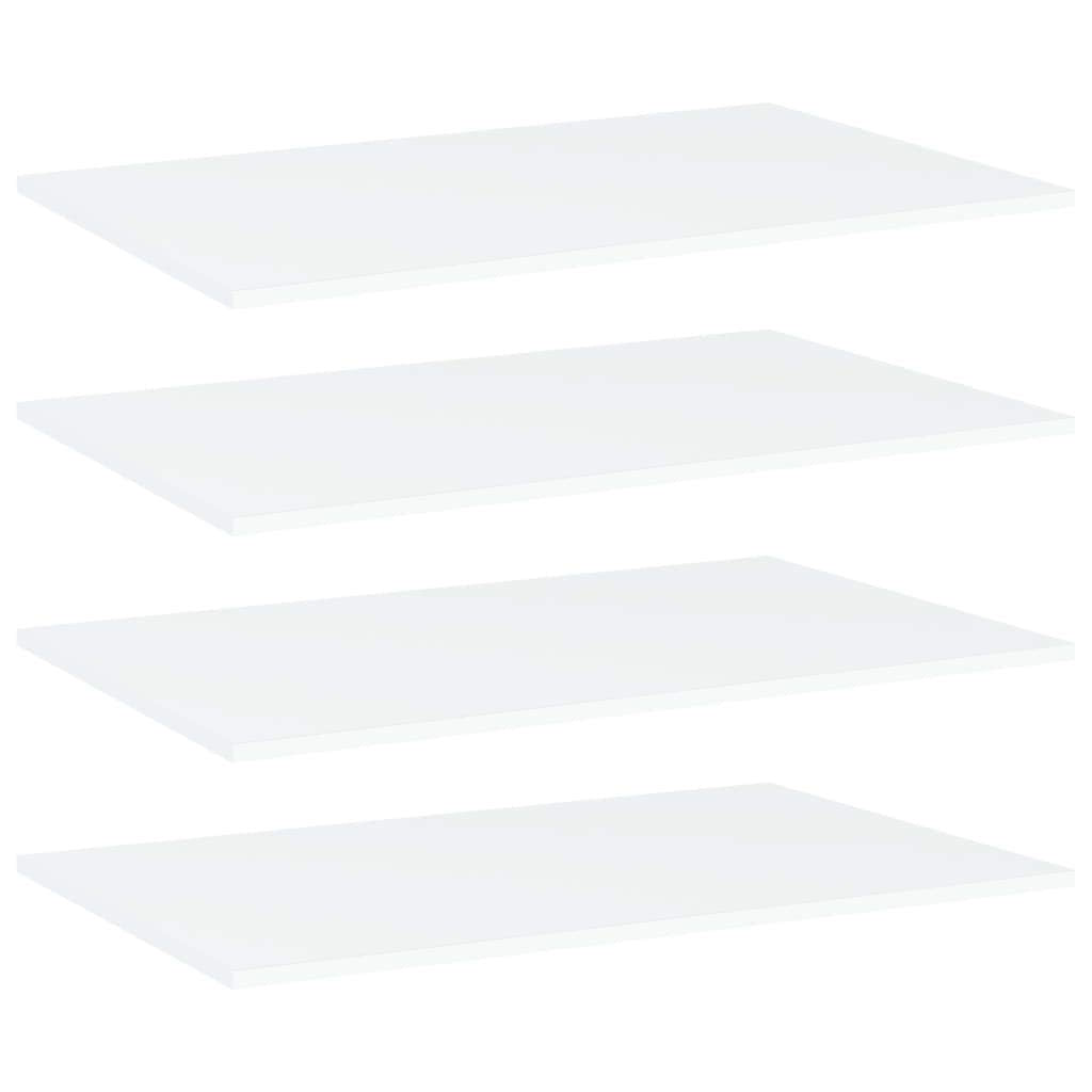 vidaXL Modern Bookshelf Boards - Set of 4, White, 31.5&quot;x19.7&quot;x0.6&quot;, Engineered Wood - Perfect for Additional Storage or Replacement