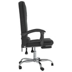 vidaXL - Massage Reclining Office Chair in Black Velvet, Adjustable Height and Backrest, 360-Degree Swivel Design, Sturdy Plywood and Metal Frame