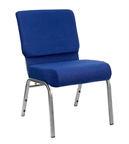 Flash Furniture HERCULES Series 21''W Stacking Church Chair in Hunter Green Dot Patterned Fabric - Gold Vein Frame