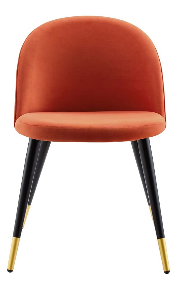 Modway Cordial Performance Velvet Accent Set of 2, Dining Chair, Orange