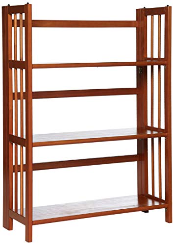 Casual Home 3-Shelf Folding Stackable Bookcase (27.5&quot; Wide)-Mahagony