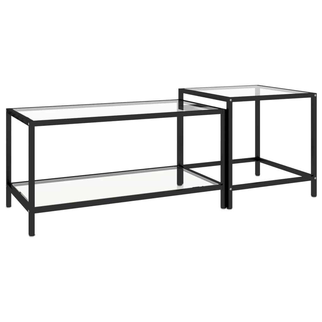 vidaXL Transparent Tea Tables - Set of Two