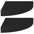 vidaXL Stylish Modern Floating Corner Shelves, Black, Set of 2, Made from Durable Honeycomb MDF and Metal – Perfect for Books, Decoratives, and Collectibles