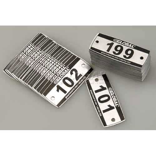 Global Industrial Locker Number Plate Kit, Numbered 101-299