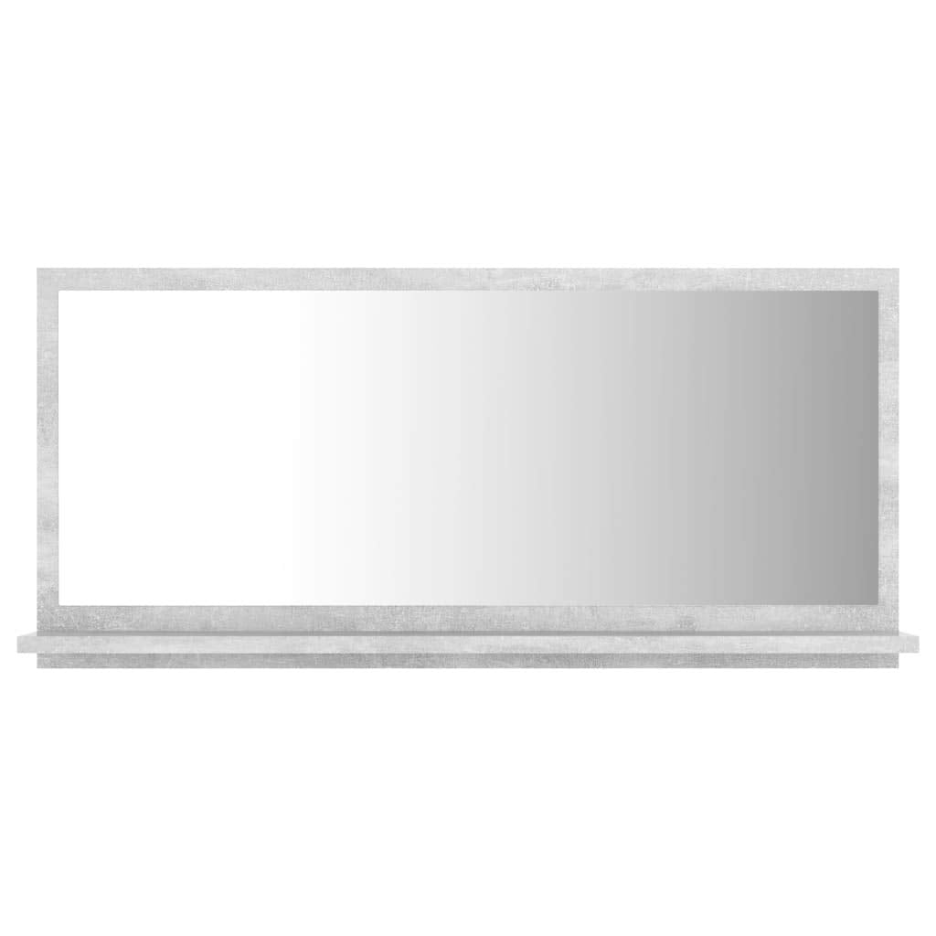 vidaXL Bathroom Mirror Home Hallway Bedroom Laundry Room Washroom Vanity Unit Wall Mirror Furniture Concrete Gray 31.5&quot;x4.1&quot;x14.6&quot; Engineered Wood