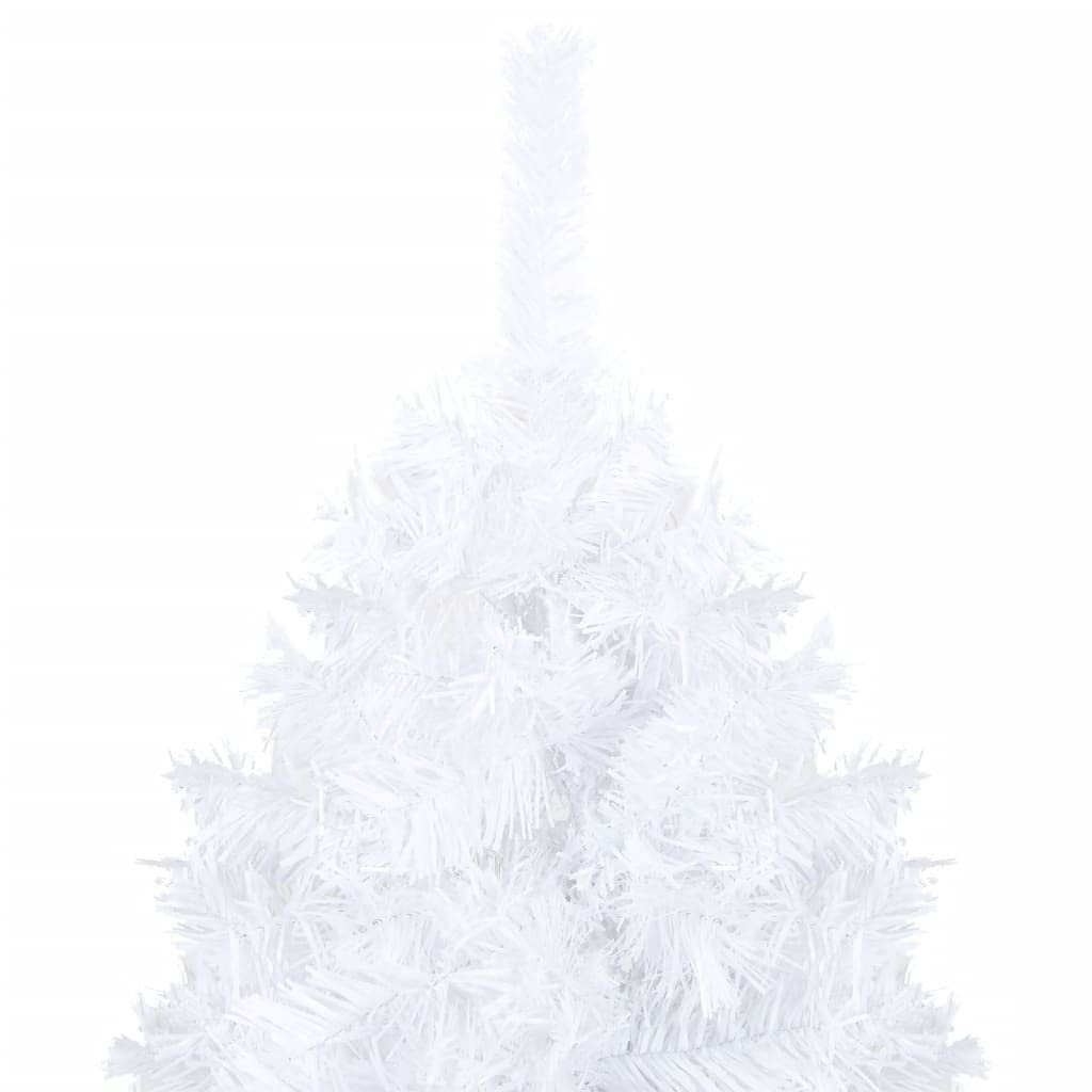 Vidaxl 8 Ft Green Artificial Christmas Tree With Extra-Thick Branches - Lifelike Pvc Christmas Tree With Sturdy Metal Stand - Indoor & Outdoor Use