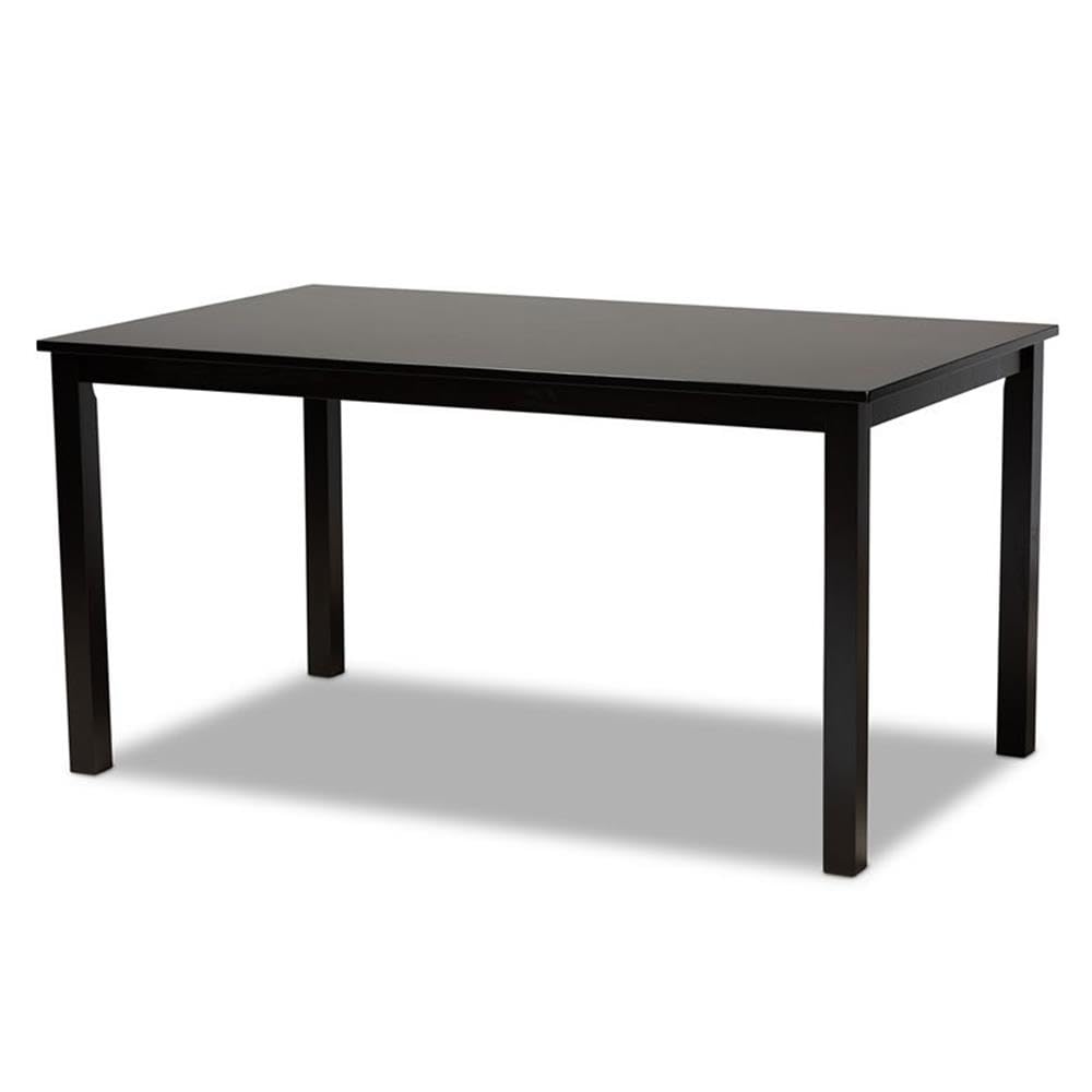 Baxton Studio Lenoir Modern and Contemporary Grey Fabric Upholstered Espresso Brown Finished Wood 7-Piece Dining Set