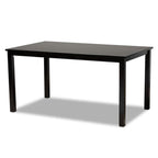 Baxton Studio Lenoir Modern and Contemporary Grey Fabric Upholstered Espresso Brown Finished Wood 7-Piece Dining Set