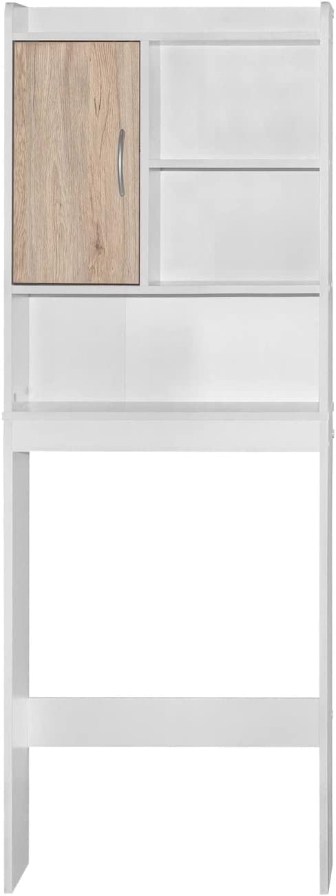 Woodpeckers Furniture And Mattress Ace Over The Toilet Storage Cabinet (White + Natural Oak)