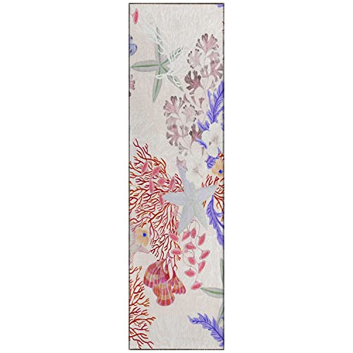 Seabreeze Sz1 Ivory Coastal Rug Runner 2' 3&quot; X 7 ' 6&quot;
