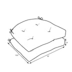 Pillow Perfect - 625256 Outdoor/Indoor Herringbone Night Chair Pads, 15.5' X 14.5', 2 Pack