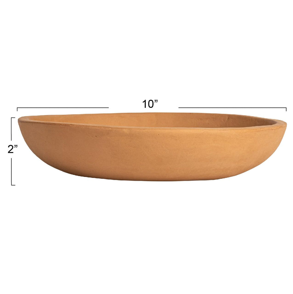 Creative Co-Op Large Terracotta Bowl, 2" - Natural Orange, Model DF0794