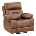 Steve Silver Co Rudger Manual Recliner, Living Room Furniture Chair, Home Office, Home Theater Seating, Chestnut Brown Microsuede Cover, 37.5" D x 35.5" W x 41.75" H, Brown