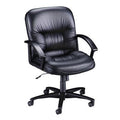 Lorell Leather Tufted Mid-Back Chair