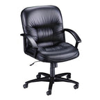 Lorell Leather Tufted Mid-Back Chair