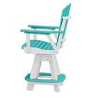 American Furniture Classics OS Home and Office Model 130-C-ARW Arm Aruba Blue on a White Base Counter Height Swivel Dining Chair