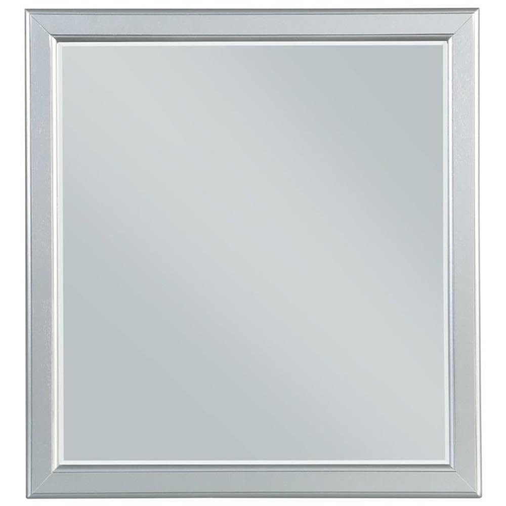 Acme Louis Philippe Iii Wood Mirror In Platinum And White