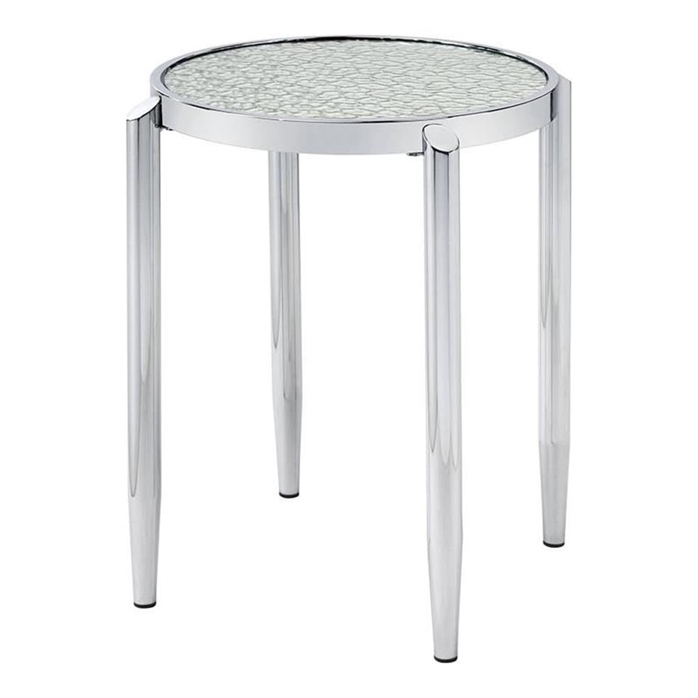 Acme Abbe End Table in Glass and Chrome