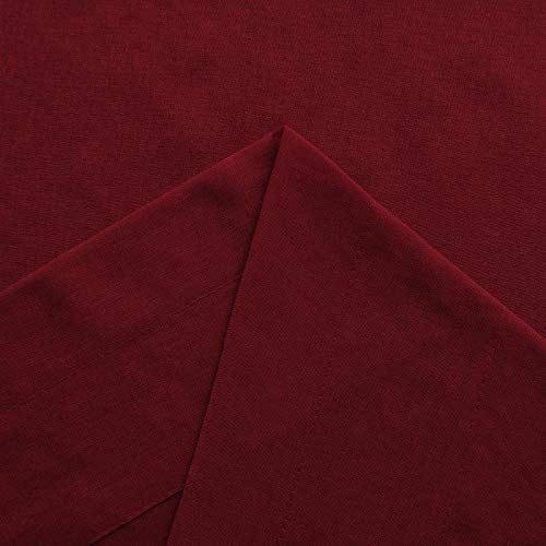 Dwcn Christmas Burgundy Sheer Curtains Semi Transparent Voile Rod Pocket Curtains For Bedroom And Living Room, 52 X 45 Inches Lo