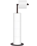 Toilet Paper Holder Stand, Free Standing Toilet Paper Roll Holder for 4 Spare Rolls, Modern Bathroom Toilet Paper Stand with Res