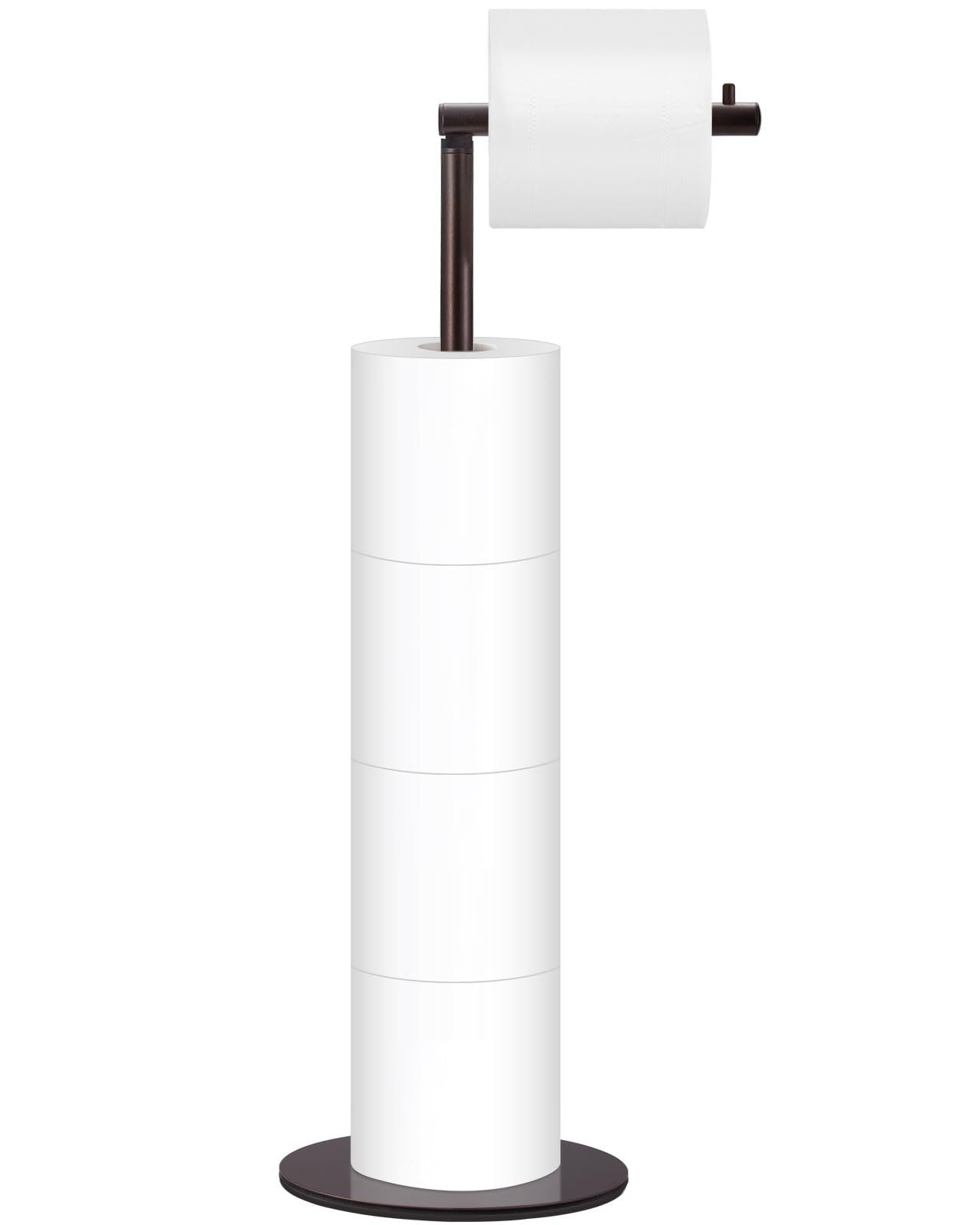 Toilet Paper Holder Stand, Free Standing Toilet Paper Roll Holder for 4 Spare Rolls, Modern Bathroom Toilet Paper Stand with Res