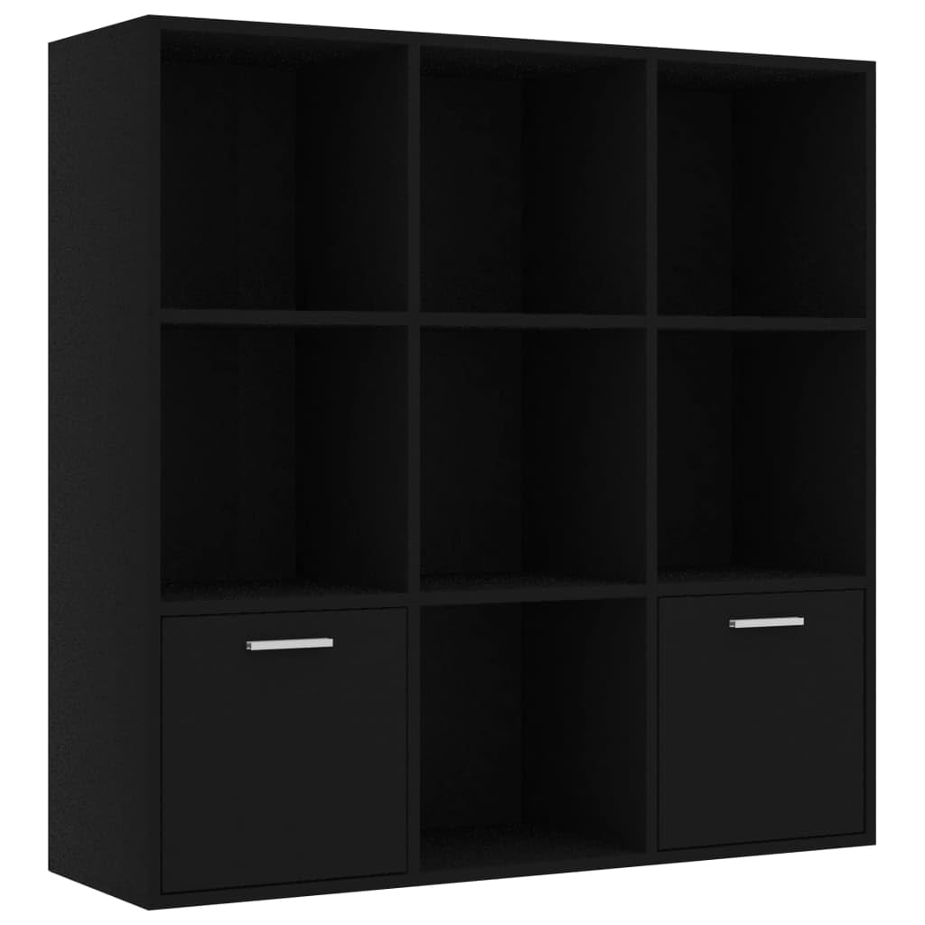 vidaXL Book Cabinet Black 38.5&quot;x11.8&quot;x38.5&quot; Chipboard