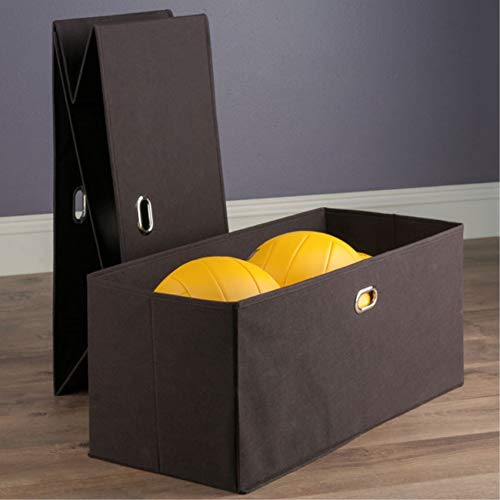 Ergode Wood Torino Folding Fabric Baskets - Versatile Storage Solution for Bedroom (38222-VV)