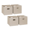 RiverRidge Folding Storage Bins with Handles Taupe Cube Storage Organizer for Closet, Bedroom & Playroom - Closet Organizers and