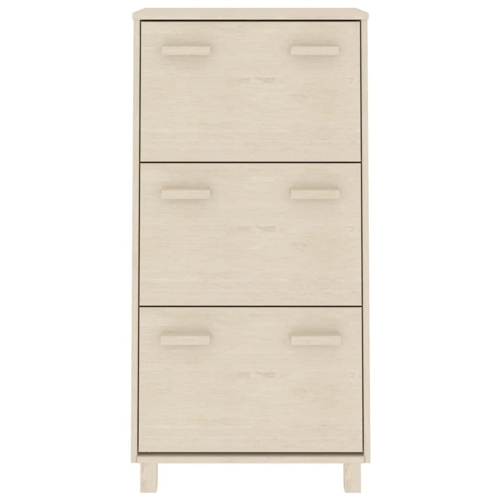 vidaXL Shoe Cabinet Honey Brown 23.4&quot;x13.8&quot;x46.1&quot; Solid Wood Pine