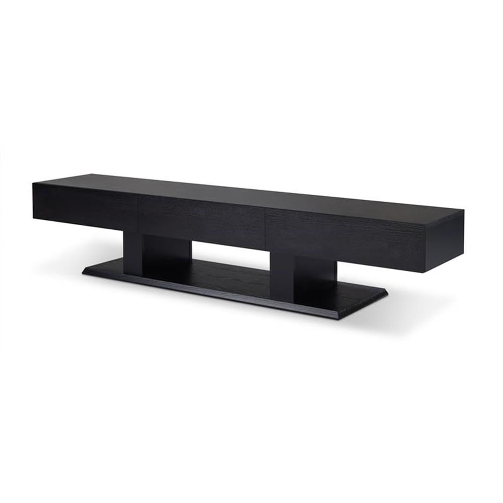 Acme Follian Wooden Double Pedestal Base TV Stand in Black