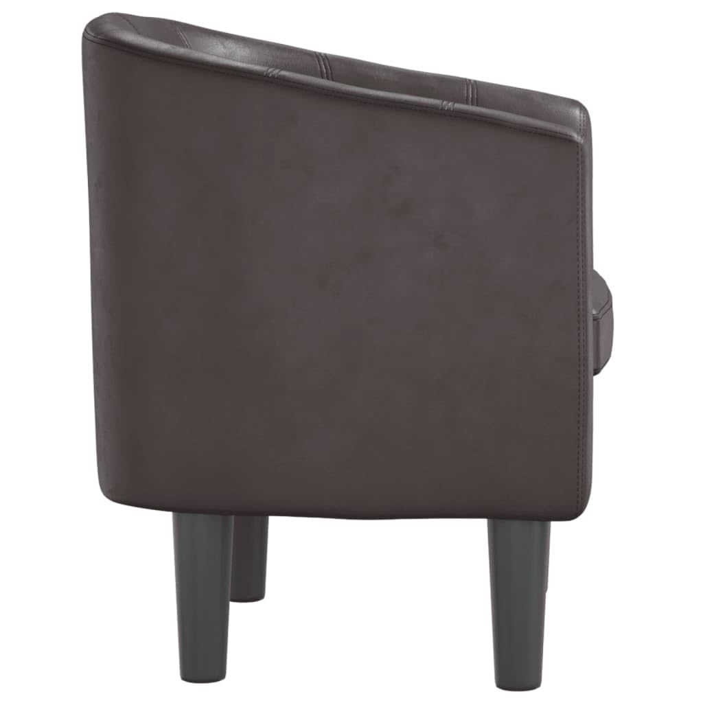 vidaXL Modern Tub Chair - Stylish Brown Faux Leather Lounge Seat for Living Room, Home Office or Bedroom