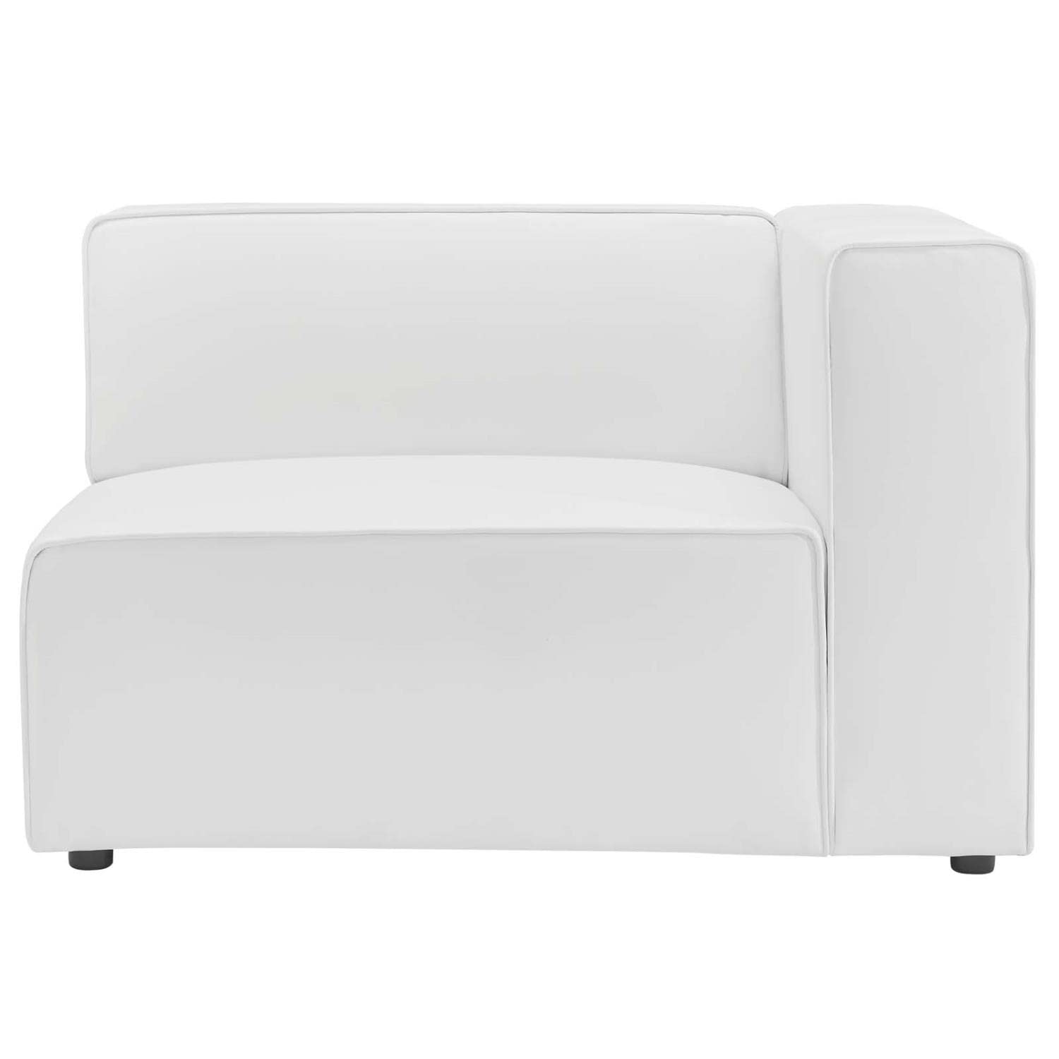 Modway Mingle Vegan Leather Sectional Sofa Right-Arm Chair in White