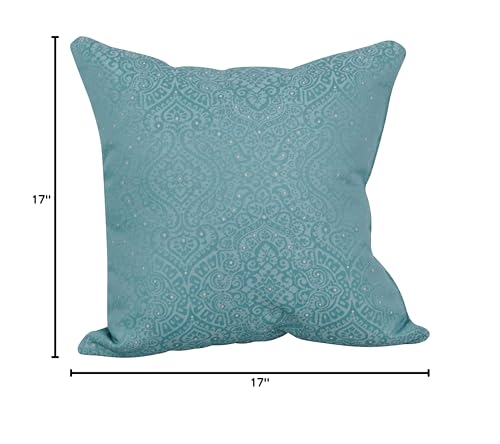 Blazing Needles Square Polyester Jacquard Throw Pillows, 17", Mabul Spa 4 Count