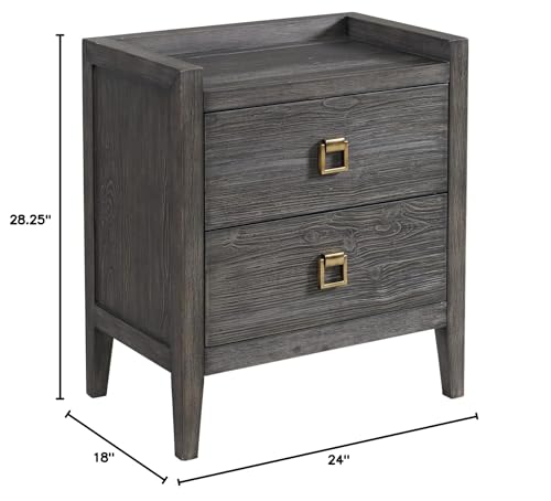 Intercon Portia 24" Wide Bedroom Nightstand with 2 Drawers, Brushed Brindle Furniture
