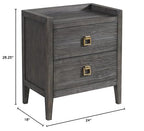 Intercon Portia 24" Wide Bedroom Nightstand with 2 Drawers, Brushed Brindle Furniture