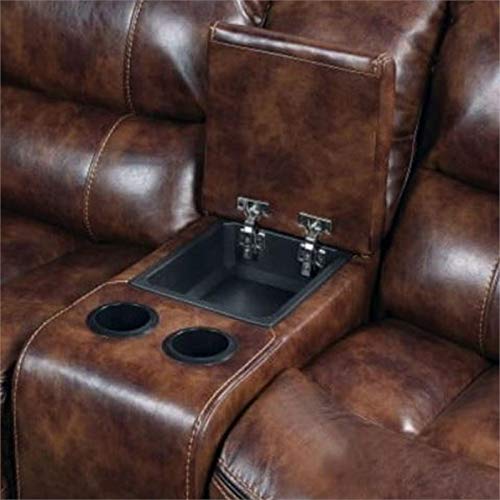 Acme Brax 6 Piece Faux Leather Reclining Sectional Set in Brown