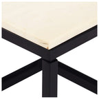 vidaXL White Real Stone Marble Texture Coffee Table - Square Modern Side Table with Iron Frame for Living Room, Lounge, Office Furniture