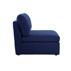 Acme Crosby Tight Back Upholstered Accent Armless Chair in Blue Fabric