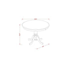 East West Furniture Amfl3-Bch-21 3 Piece Modern Dining Table Set Contains A Round Kitchen Table With Pedestal And 2 Blue Linen Fabric Upholstered Parson Chairs, 36X36 Inch, Black & Cherry