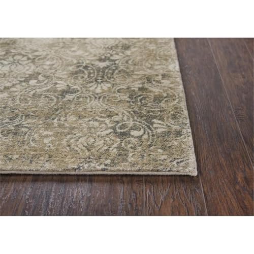 Rizzy Home Alora Decor Euphoria 5' X 8' Damask Beige/Gray/Rust/Blue Hybrid Area Rug