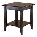 Ergode Wood Nolan End Table - Stylish, Durable, Convenient Storage, Cappuccino Finish