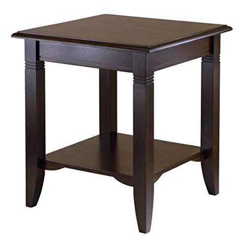 Ergode Wood Nolan End Table - Stylish, Durable, Convenient Storage, Cappuccino Finish