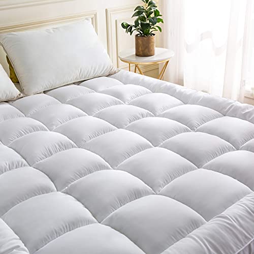 Extra Thick Air Flow Mattress Topper Twin Bed Size 2 Inches Highly Breathable Cooling Plush Dual Layer Fits 8-20Inches Deep Pill