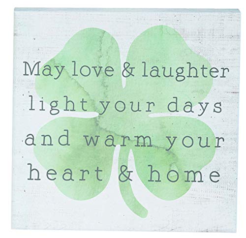 Simply Said, INC Small Talk Sign 5.25' Wood Block Plaque - May Love & Laughter Light Your Days and Warm Your Heart & Home